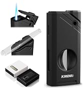 All-in-one Torch Lighter, with Portable Design, Cutter, Holder, Adjustable Flame, Multi-Functiona...