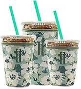 Reusable Iced Coffee Insulator Sleeve for Cold Beverages and Neoprene Cold Coffee Cup Sleeves Coo...