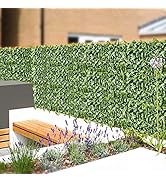 Windscreen4lessExpandable Faux Privacy Fence Screen Fake Leaf Balcony Fencing and Vine Greenly UV...