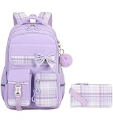 MOONBABY Girls Backpack, Kawaii Kids Backpack for Girls School Bags for Middle School Students, B...