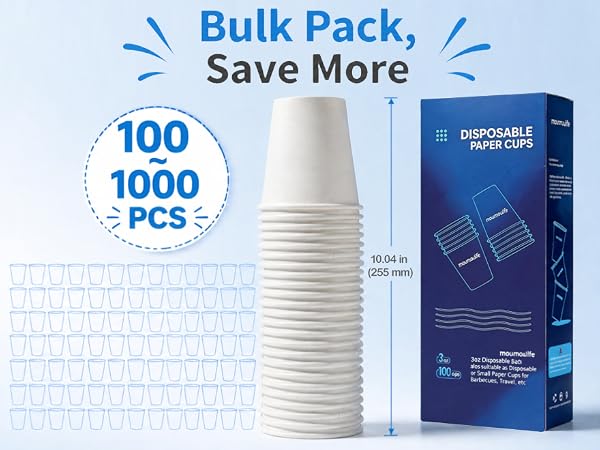 3 oz Bathroom Mouthwash Cups, Leak-Proof Small Paper Cups for Bathroom & Espresso