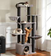 MUTTROS Large Cat Tree-67 Tall Cat Tower for Indoor Cats Large Adult with 13 Thick Black Scratchi...