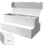 Card Box for Trading Cards Storage Box, Laminated Card Storage Box with Dividers, 1100 Count Whit...