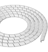 D-Line 8.2ft White Cord Wrap, Spiral Cable Sleeve, Expands 0.39-1.5in Diameter, Wrap by Hand - White