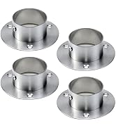 Antrader 4-Pack Stainless Steel Closet Rod Flange 2-Inch Dia. Adjustable Socket Bracket Support H...