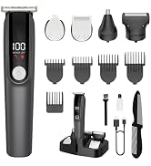 Beard Trimmer for Men, Electric Razor for Nose, Body, Face and Mustache, 5-in-1 Barber Hair Clipp...