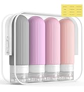 ME.FAN Travel Bottles for Toiletries, TSA Approved 3oz Silicone Travel Size Containers/Portable S...