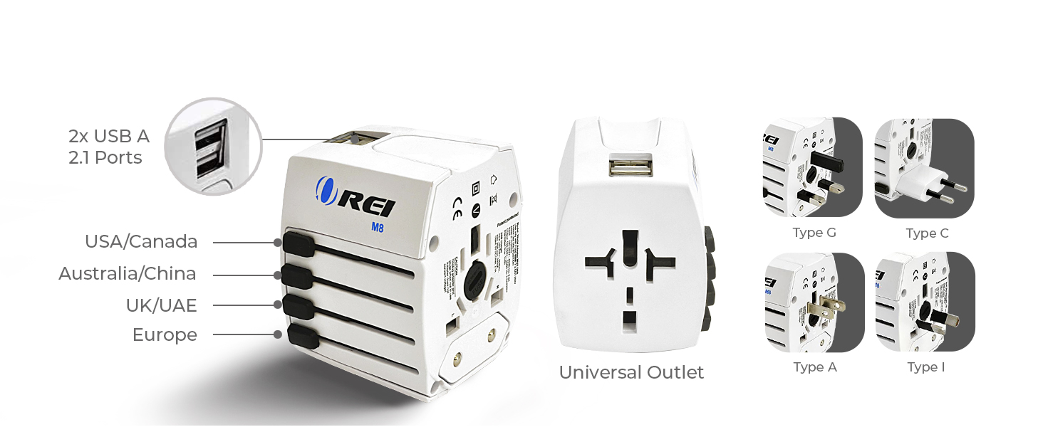 world travel plug adapter m8 max by orei