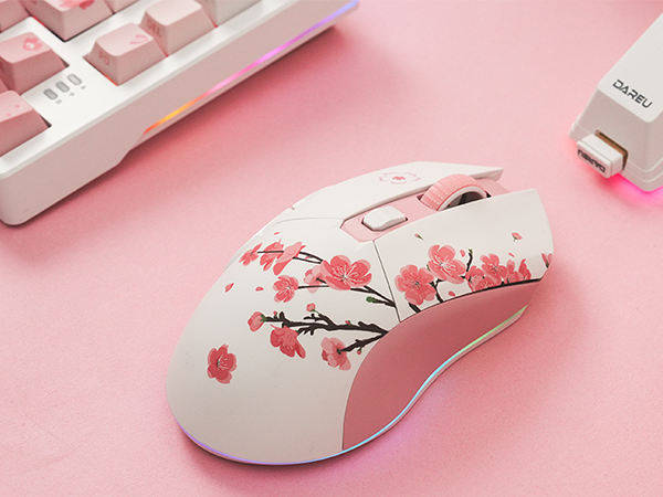 Sakura pink gaming mouse