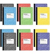 Oxford Composition Notebooks, Wide Ruled Paper, 9-3/4" x 7-1/2", Assorted Marble Covers, 100 Shee...