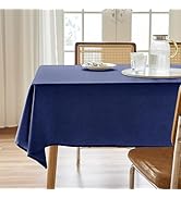 AUSSPVOCT Textured Tablecloth Rectangle 52x70 Water Resistant Spill-Proof Wipeable Table Cloth Wr...