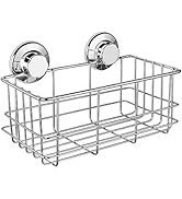 iPEGTOP Suction Cup Deep Shower Caddy Bath Wall Shelf for Large Shampoo Shower Gel Holder Bathroo...