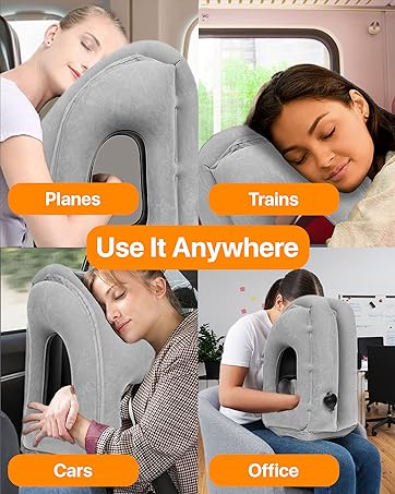 Inflatable travel pillow