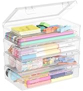 Lifewit Plastic Pencil Box with Snap-tight Lid, Large Capacity Hard Pencil Case, Craft organizer ...