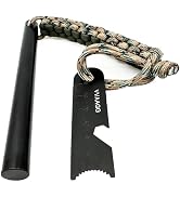 VVAAGG Flint and Steel Fire Starter Kit Survivor, 3/8" 1/2 inch Ferro Rods and Magnesium Rods wit...