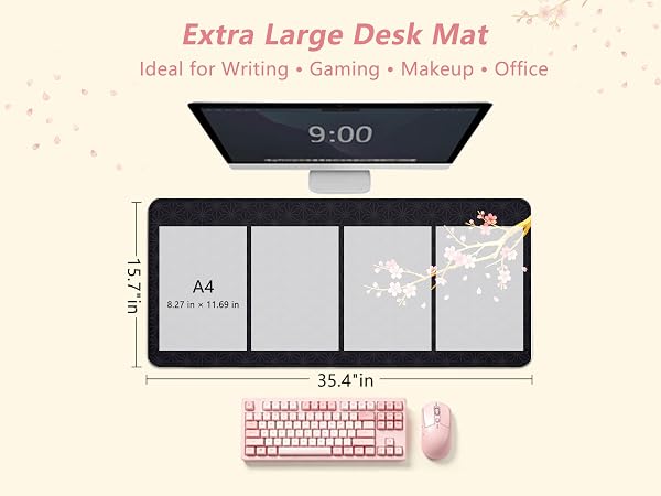 Cherry blossoms full desk mouse pad