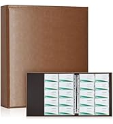 BYSTER A4 Business Card Holder Organizer, PU Leather Card Binder with 30 Pack Sleeves (600 Pocket...