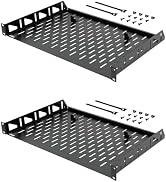 Tecmojo 1U Rack Shelf,19 inch Rack Shelf 12 inch Depth,Rack Mount Shelf with Anti-Slip Stops,Serv...