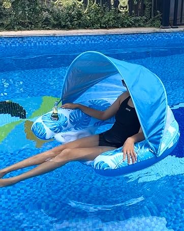 pool float with shade