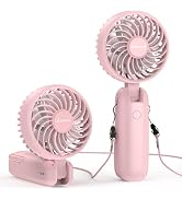 AMACOOL Portable Handheld Fan with Dual Motor, 12 Blades, Powerful 4 Speeds Hand Fan, Foldable, B...