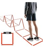 GHB Tangle-Free Agility Ladder Hurdles, 15ft 11 Rungs | 3-in-1 Speed Training Hurdles Set, Footwo...