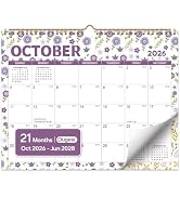 Wall Calendar 2027-2028, 21 Months, Oct 2026-Jun 2028, 14x11 Floral | Fresh Floral Design, 120 GS...