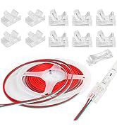 3Pin LED Strip Connector Solderless 10 Pcs with 16.4ft Extension Cable 3 Conductor for Waterproof...