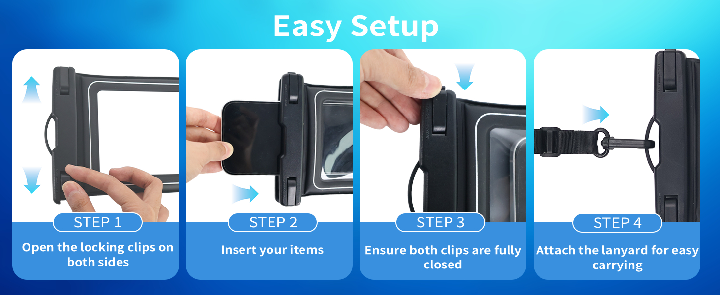 floating waterproof phone pouch with card holder