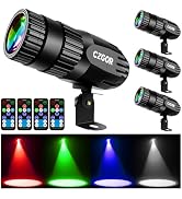 Led Pinspot Light, Czgor 15W Disco Ball Spotlight, RGBW 4 in 1 Mirror Ball Lights with Remote Con...
