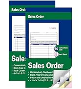 2Pack Enterprise Company Sales Order Book,3-Part Carbonless Paper,4-3/16 x 7-3/16 Inches,50 Sets,...