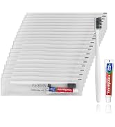 Disposable Toothbrushes with Toothpaste Pack of 30, White Toothbrush with 10g Toothpaste Individu...