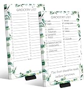 Joyberg 2 PCS Magnetic Grocery List Pads for Fridge, 4.5x7.5 Inches Magnetic Note Pad for Fridge,...