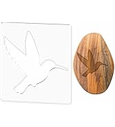 PRESSINART Router Inlay Stencil Woodworking Router Templates Hummingbird Pattern Clear Acrylic Te...