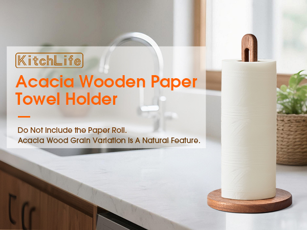 acacia paper towel holder