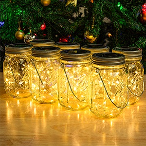 8p solar mason jar lights