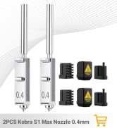 2PCS 0.4mm Kobra S1 Max Quick-Swap Hardened Steel Nozzle,High Speed Print Head Extruder Hotend Ki...
