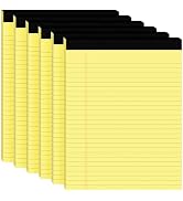 6pcs Legal Pads 8.5 x 11,Notepads 8.5 x 11 Inch, 30 Sheets/Pack, Yellow Note Pads Clear Print Wri...