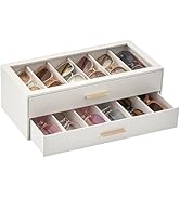 Lolalet Sunglasses Storage Box for Women, Eyewear Eye Glass Organizer with Clear Top Display Hold...