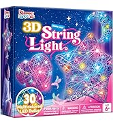 Klever Kits 3D String Art Kit for Kids, Light Up String Light Toy with 30 Multi-Colored LED Bulbs...