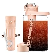 Itslife Cold Brew Coffee Maker, 68oz Iced Coffee Tritan Pitcher with Filter, 2 Pour Spout Lids Fo...