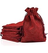 Naler Christmas Drawstring Gift Bags Drawstring Pouch Burlap Wedding Favor Gift Bag Red for Chris...