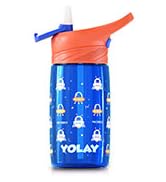 YOLAY 15oz Kids Water Bottle For School Boys and Girls, Durable Toddler Water Bottle with Straw L...