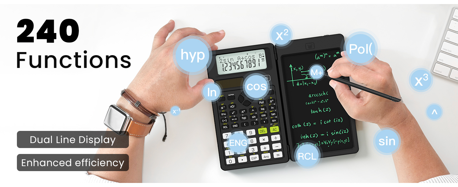 Middle and High School Supplies for Student, 82 MS Science Calculator with Writing Tablet