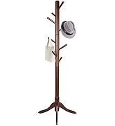 Vlush Free Standing Coat Rack, 8 Hooks Wooden Coat Hat Tree Coat Hanger Holder Enterway Hall Tree...
