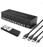RuiPuo 4Port AV to HDMI Converter, 4Port AV to HDMI Switcher with IR Remote, Support 16:9/4:3 and...