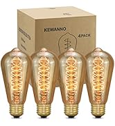 KEWANNO ST64 Edison Light Bulbs, Incandescent Light Bulb 40W, Dimmable Decorative Light Bulbs E26...