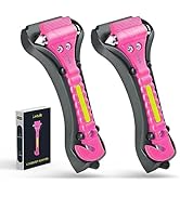 Luxtude Car Window Breaker, Car Escape Tool for Women, Pink Seatbelt Cutter, Glass Breaker and Se...