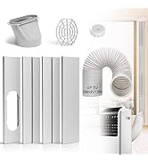 Portable Air Conditioner Window Door Kit with 5.9”Exhaust Hose, Universal Adjustable Window Seal ...