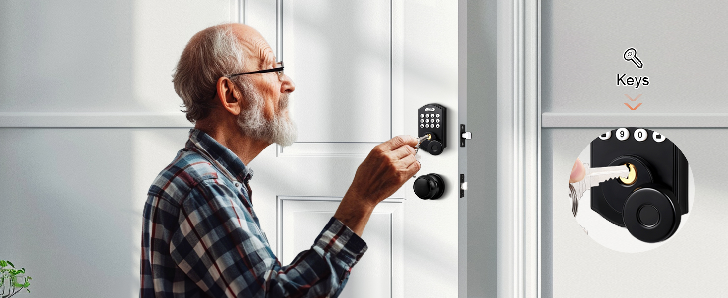 smart door lock with knob