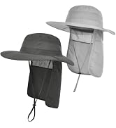 ZEXIAN Men&Women Foldable Outdoor Sun Hat with Packable Neck Flap, UV Sun Protection Wide Brim Sa...